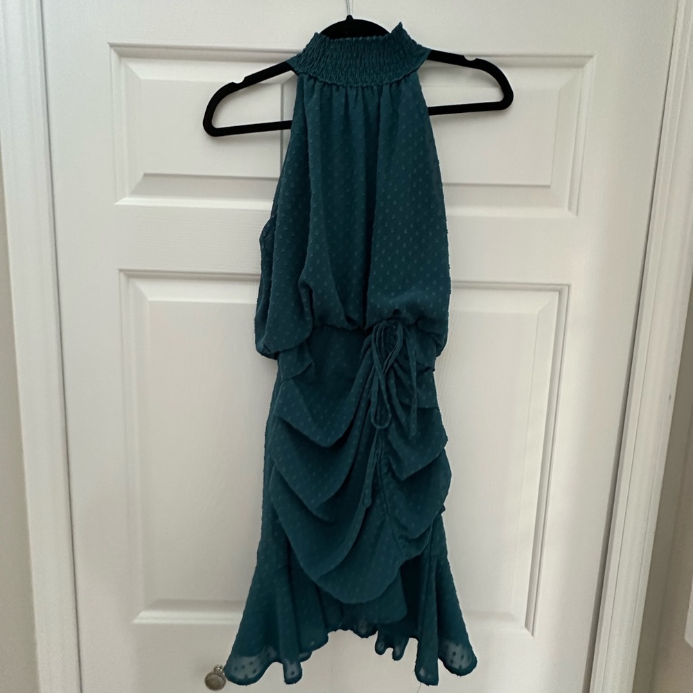 Teal Halter Neck Dress